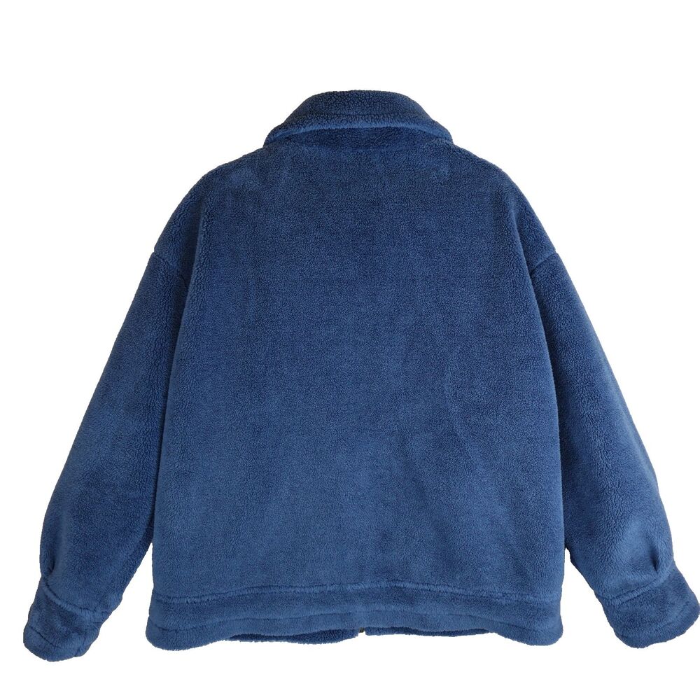 Pretty Little Thing Zip Up Jacket Women's Size 8 Blue Collared Fall Comfy School - Picture 2 of 15
